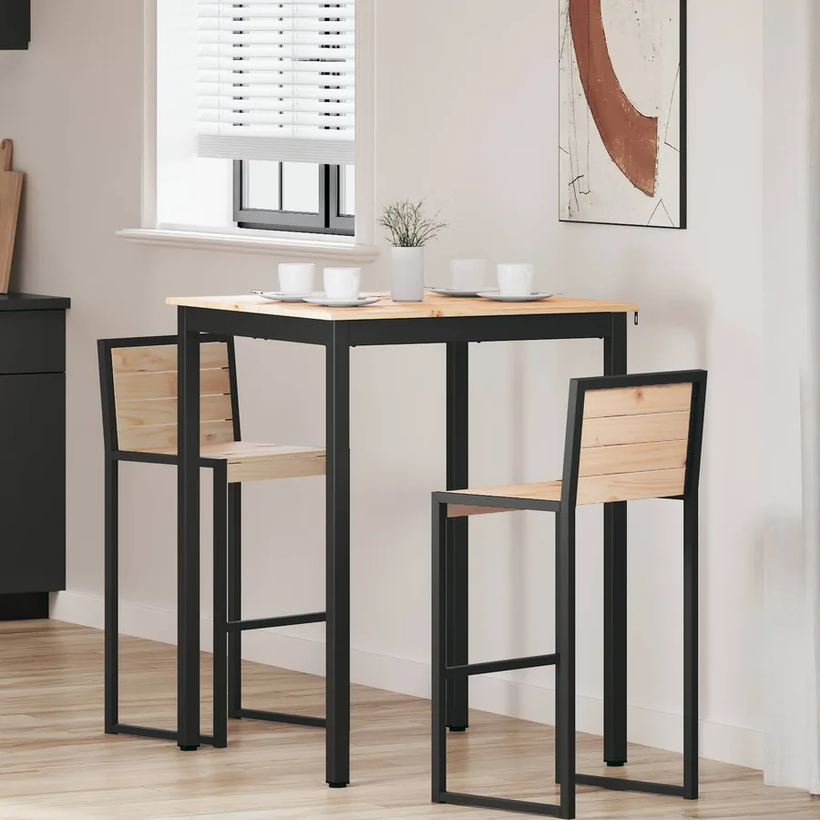 Table de bar Naturel 80 x 80 x 105 cm Bois de pin massif