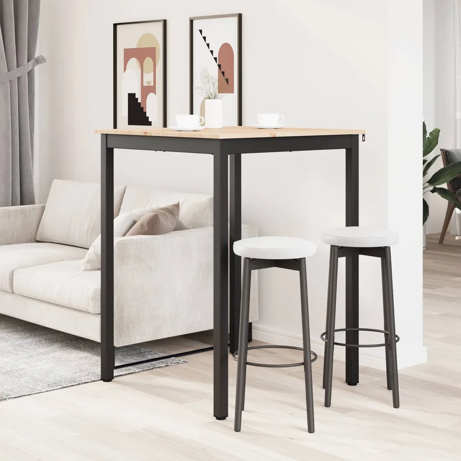 Table de bar Naturel 80 x 80 x 105 cm Bois de pin massif - 4