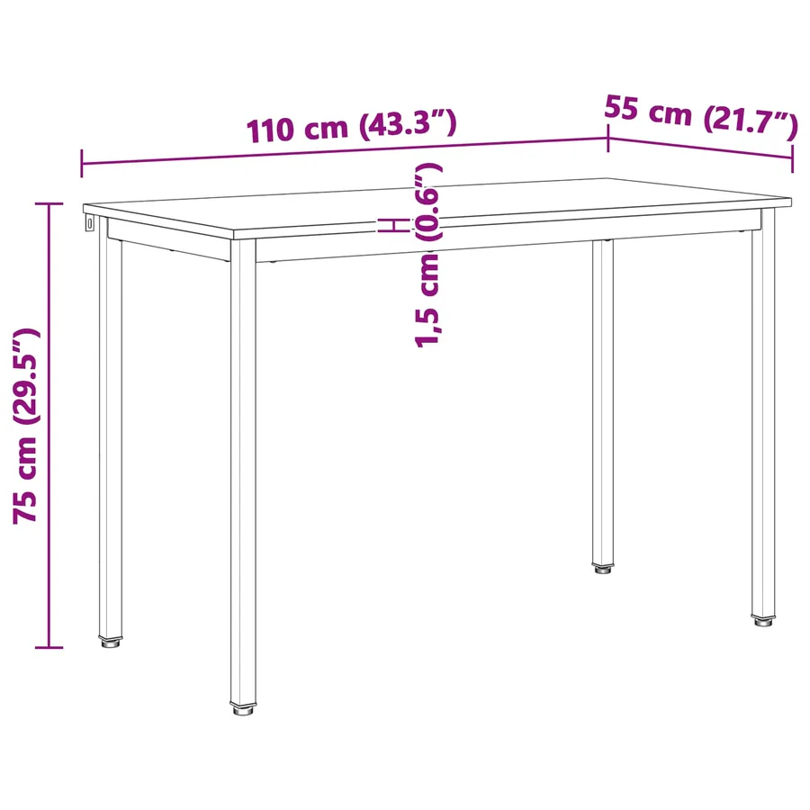 Table de salle à manger / Table de repas Naturel - 8