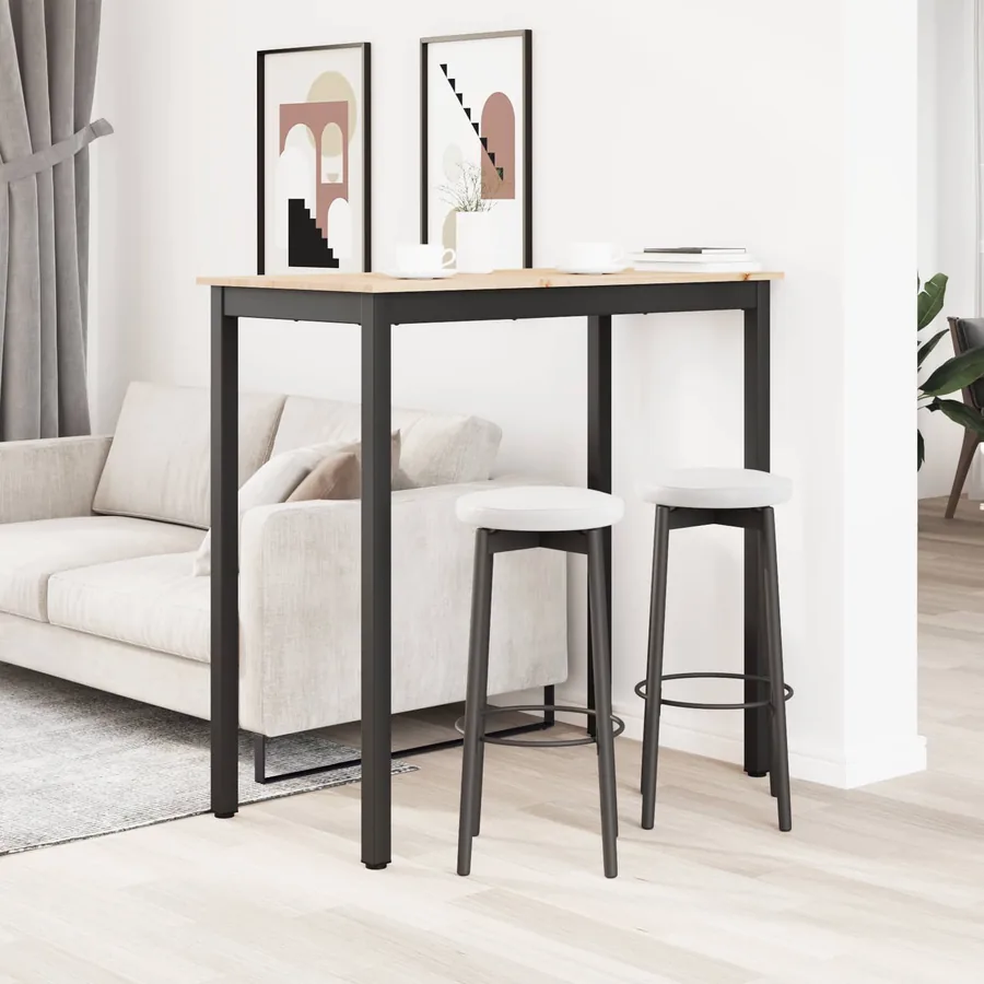 Table de bar Naturel 110 x 55 x 105 cm Bois de pin massif - 4