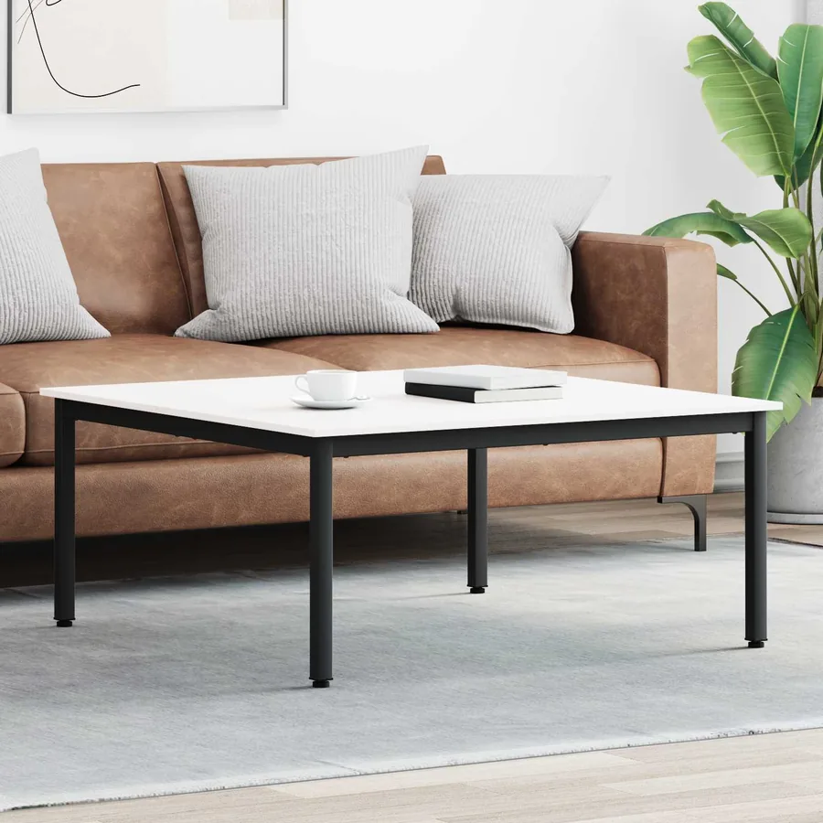 Table basse Blanc 100 x 100 x 45 cm Bois de pin massif