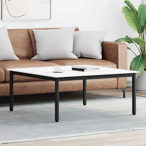Table basse Blanc 100 x 100 x 45 cm Bois de pin massif