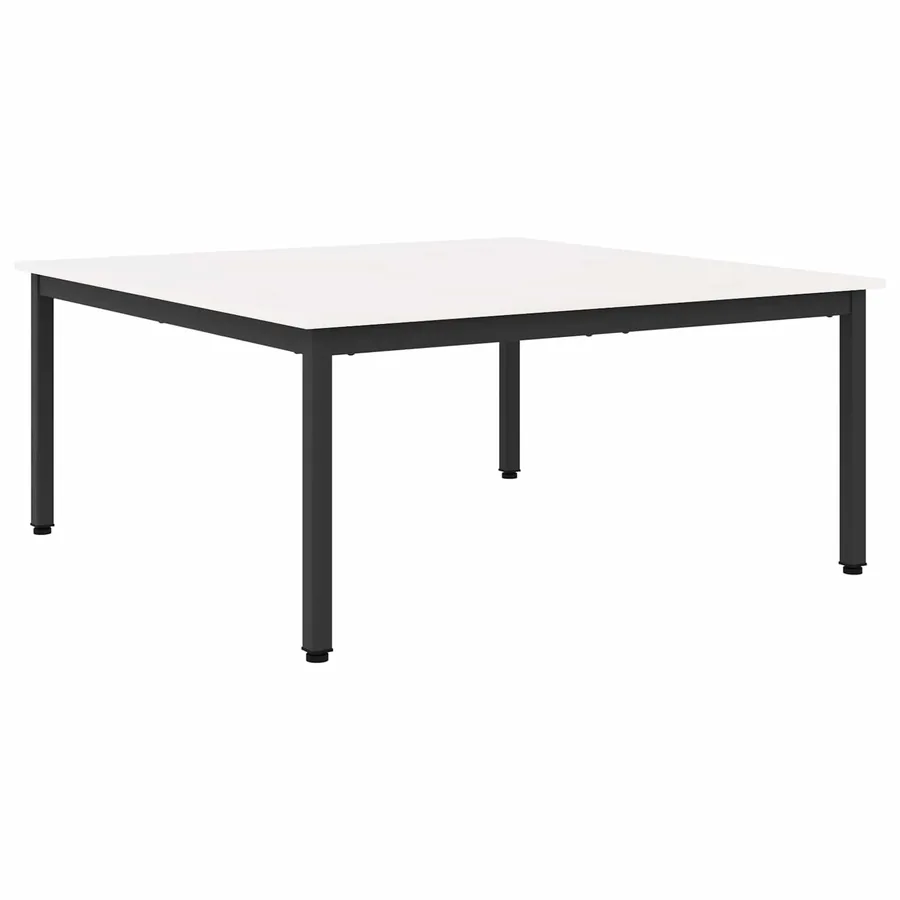Table basse Blanc 100 x 100 x 45 cm Bois de pin massif - 2