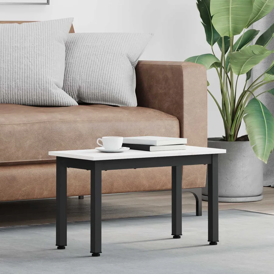 Table basse Blanc 60 x 30 x 36 cm Bois de pin massif