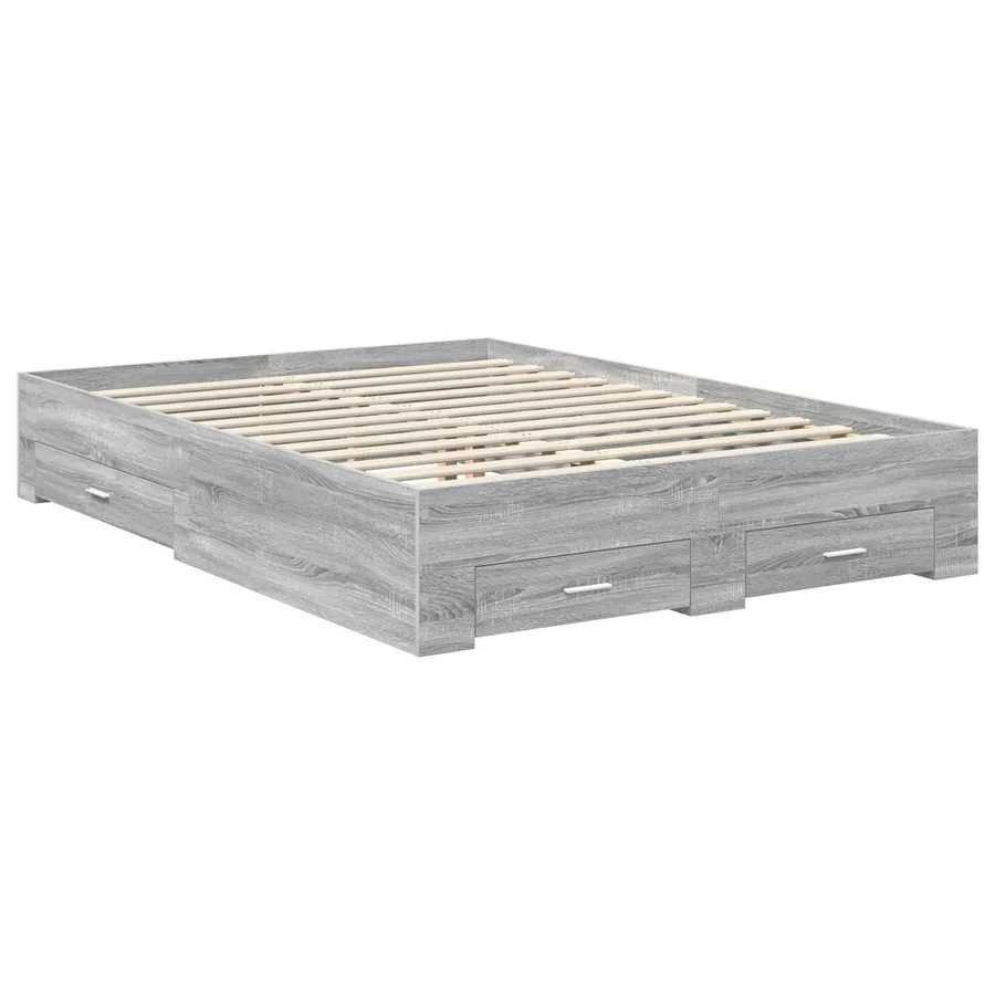 Cadre de lit Gris Sonoma 150 x 200 cm Bois d'ingénierie - 6