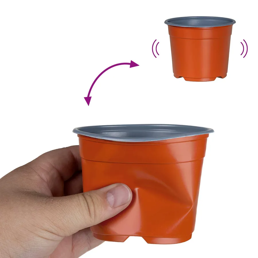 Pot à fleurs rond 50 pcs Terre cuite Ø 10 x 8 cm Plastique - 9