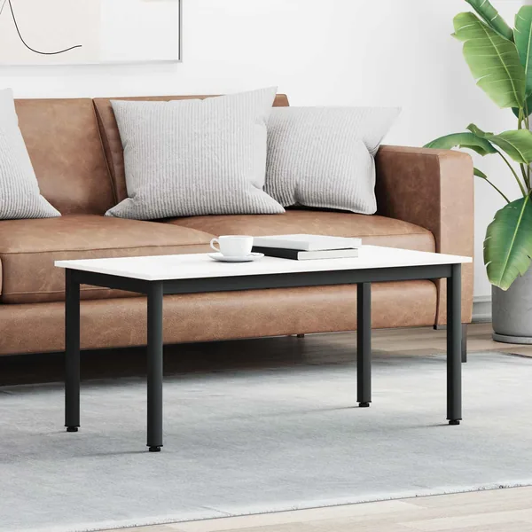 Table basse Blanc 100 x 50 x 45 cm Bois de pin massif