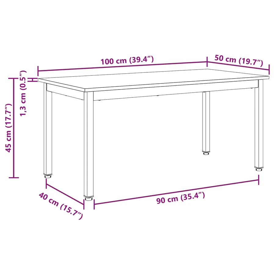 Table basse Blanc 100 x 50 x 45 cm Bois de pin massif - 12
