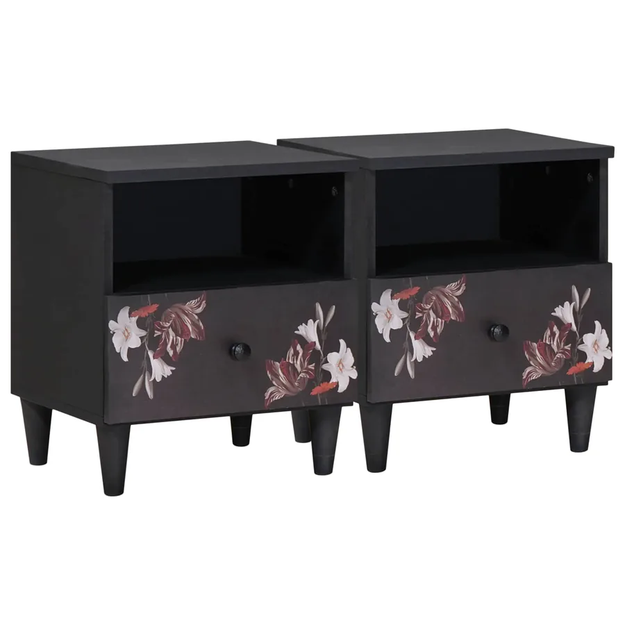 Table de chevet avec tiroir 2 pcs Marron 40 x 33 x 46 cm