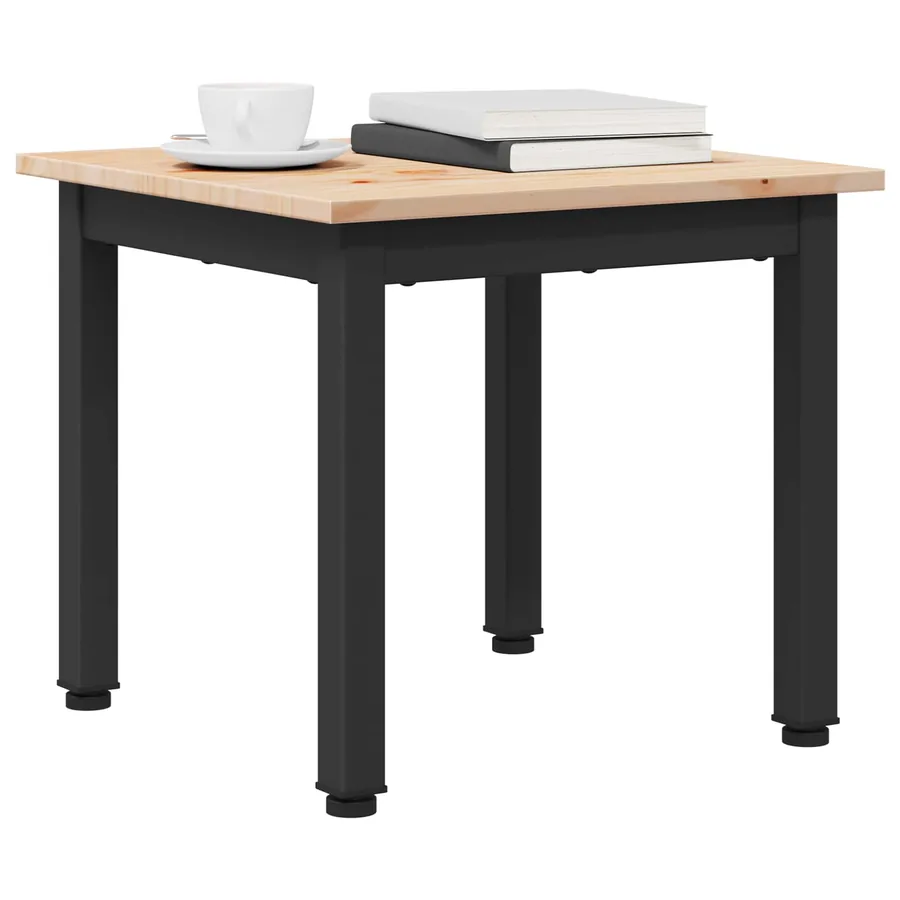 Table basse Naturel 40 x 40 x 36 cm Bois de pin massif - 3