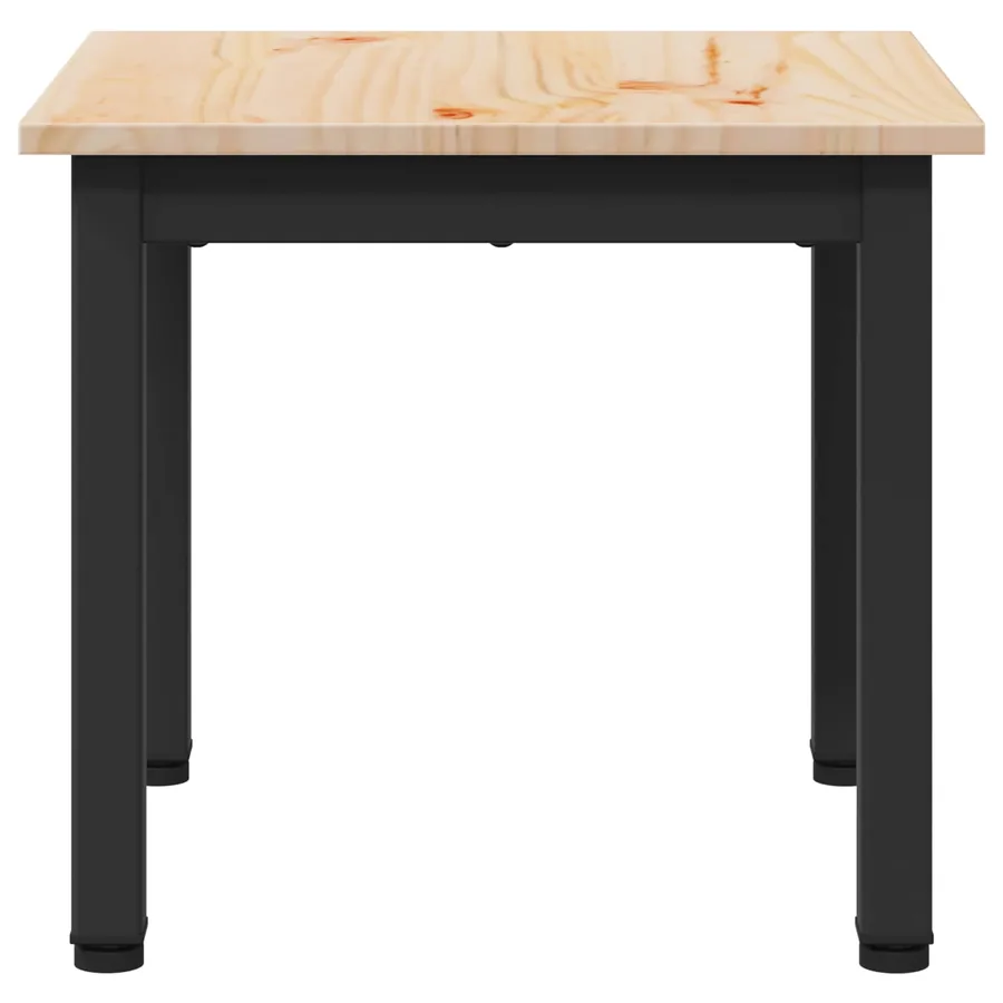 Table basse Naturel 40 x 40 x 36 cm Bois de pin massif - 6