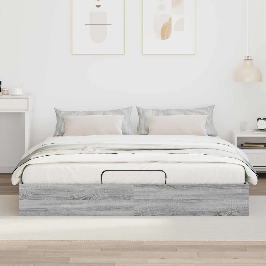 Cadre de lit ottoman Gris Sonoma 203 x 180 x 25 cm - 4