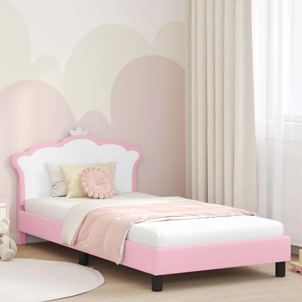Cadre de lit pour enfants avec tête de lit Rose 80 x 200 cm PU
