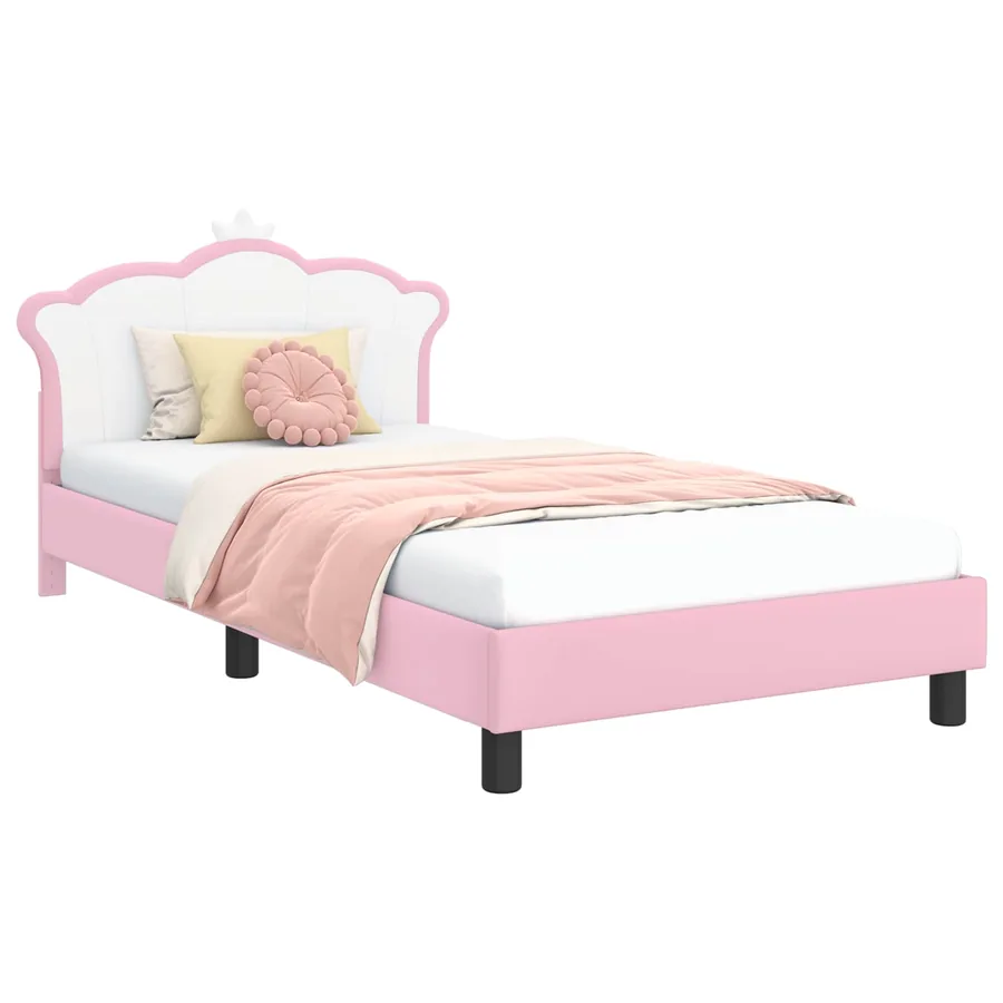 Cadre de lit pour enfants avec tête de lit Rose 80 x 200 cm PU - 2