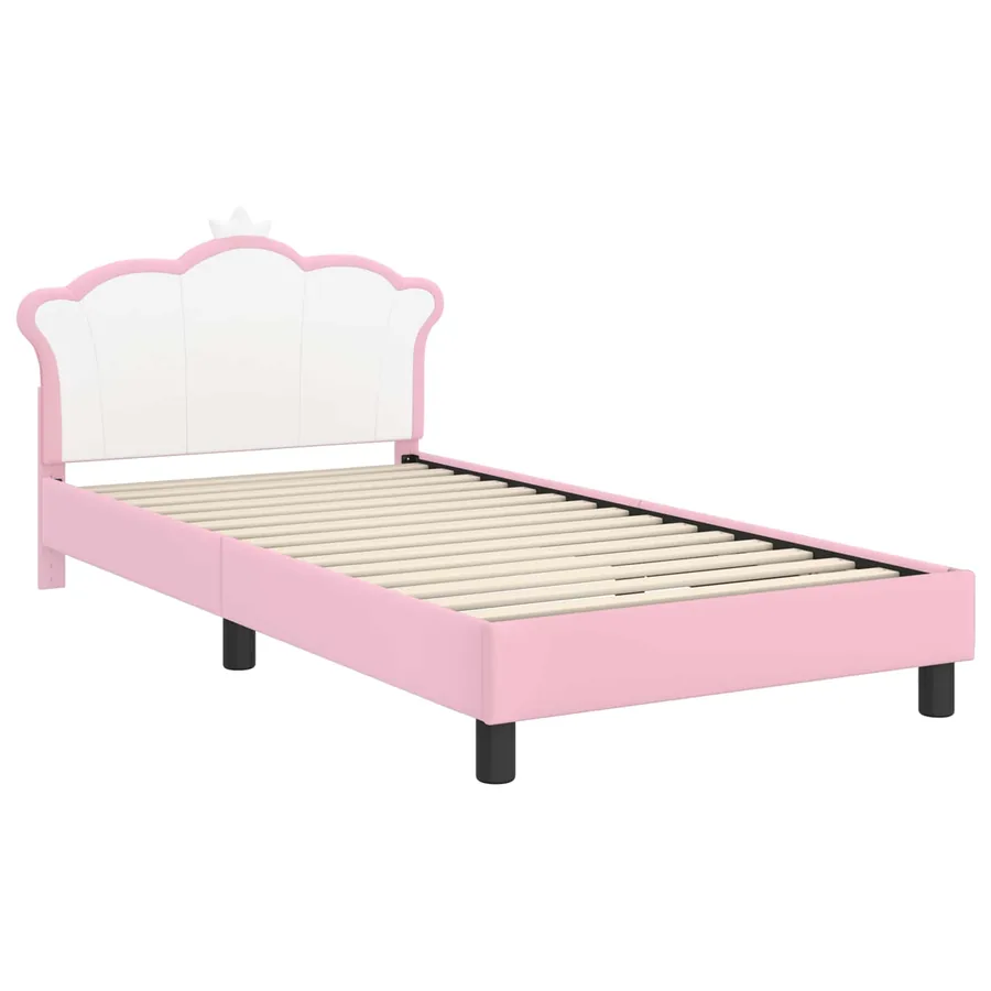 Cadre de lit pour enfants avec tête de lit Rose 80 x 200 cm PU - 4