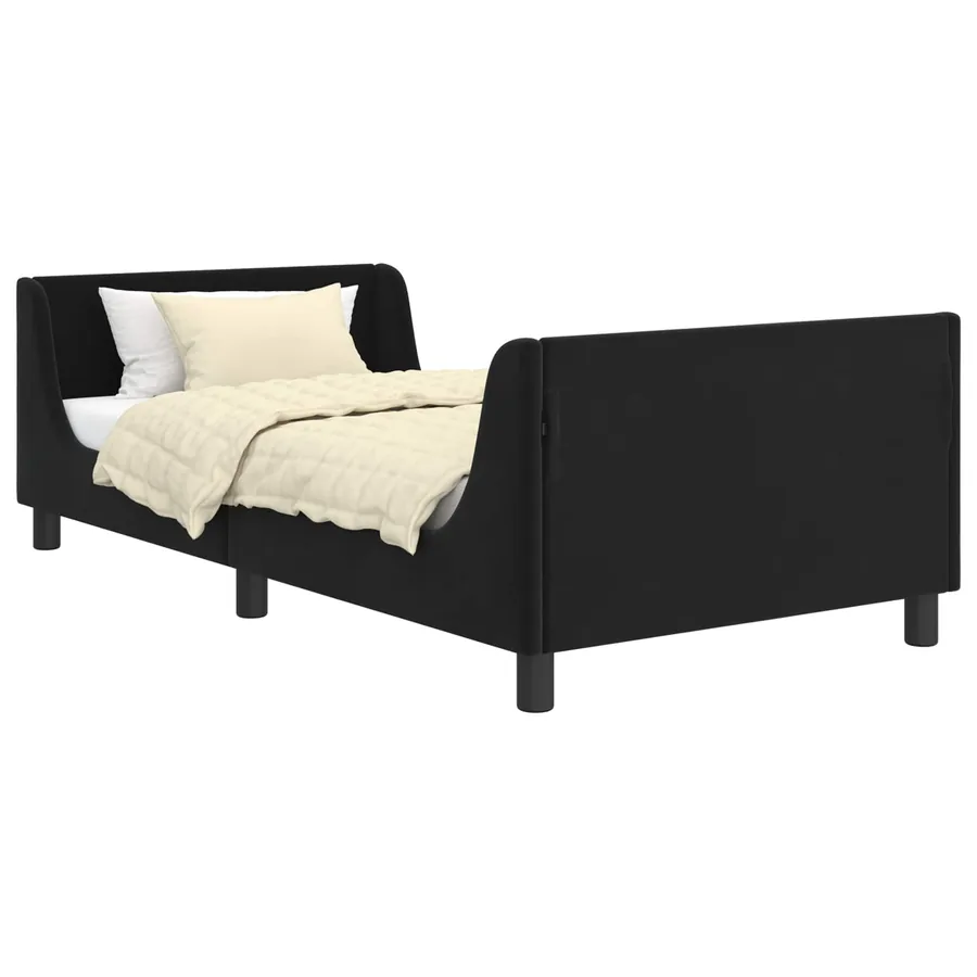 Cadre de lit pour enfants avec tête de lit Noir 90 x 190 cm - 2