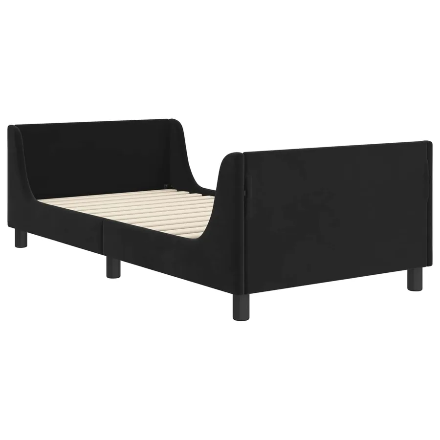 Cadre de lit pour enfants avec tête de lit Noir 90 x 190 cm - 4