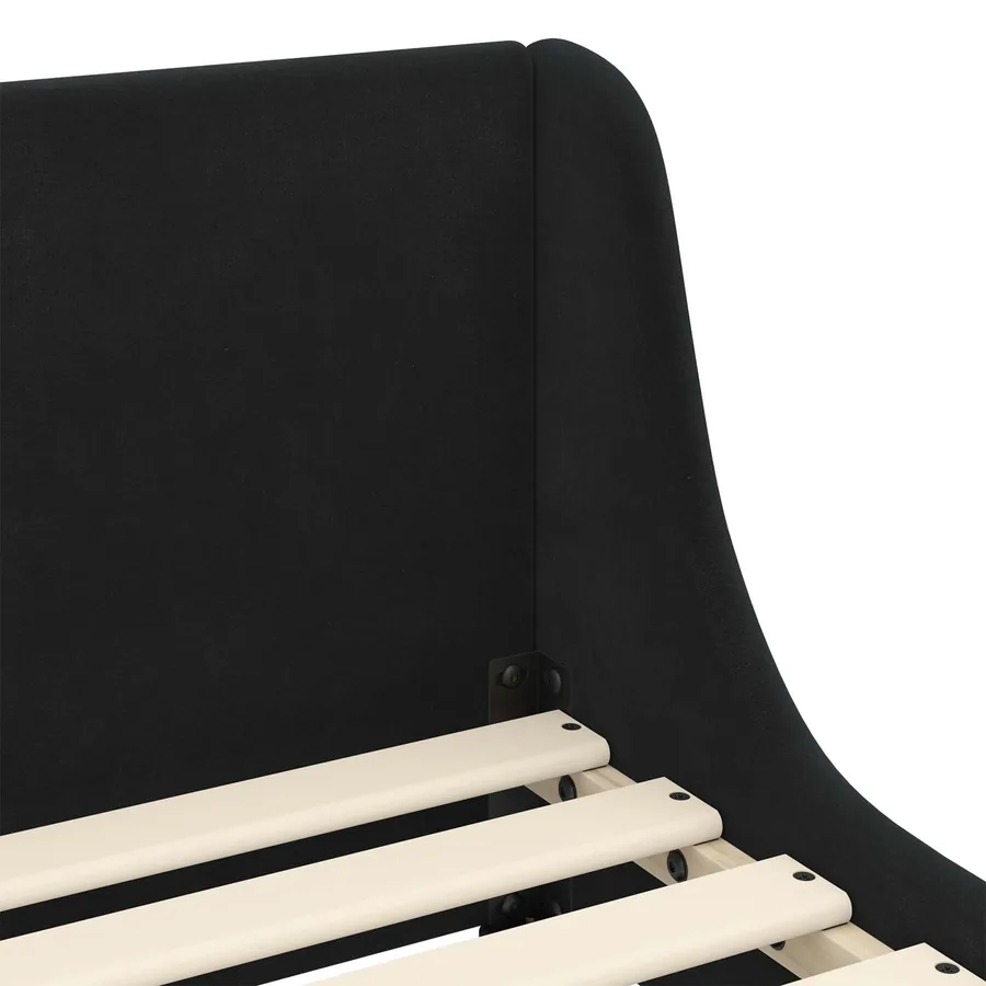 Cadre de lit pour enfants avec tête de lit Noir 90 x 190 cm - 7