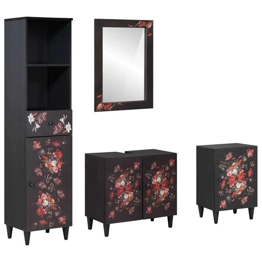 Ensemble de Meubles de Salle de Bain avec tiroir 4 pcs