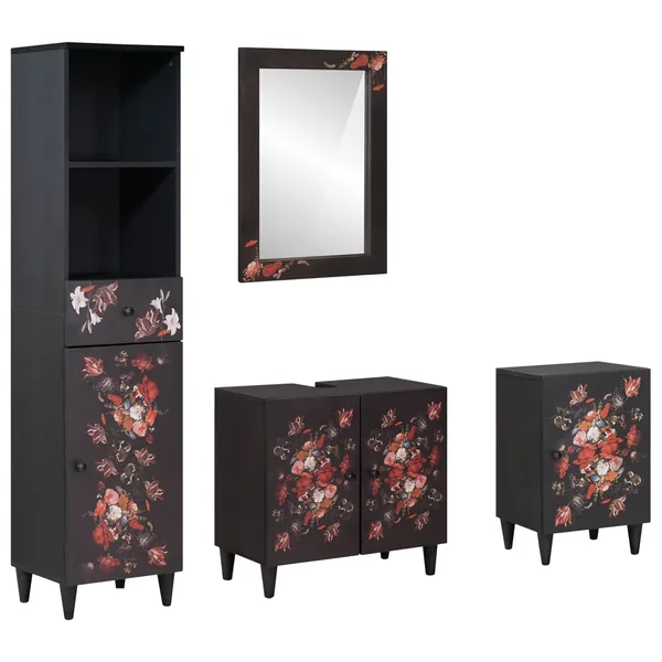 Ensemble de Meubles de Salle de Bain avec tiroir 4 pcs