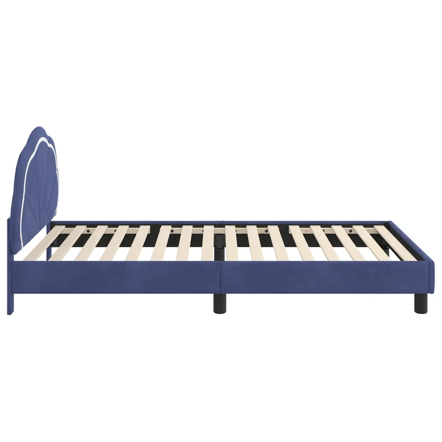 Cadre de lit pour enfants avec tête de lit Bleu police Velours - 6