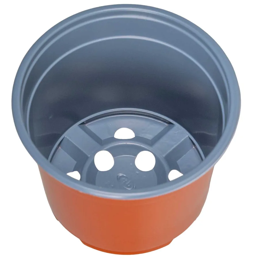 Pot à fleurs rond 200 pcs Terre cuite Ø 10 x 8 cm Plastique - 6