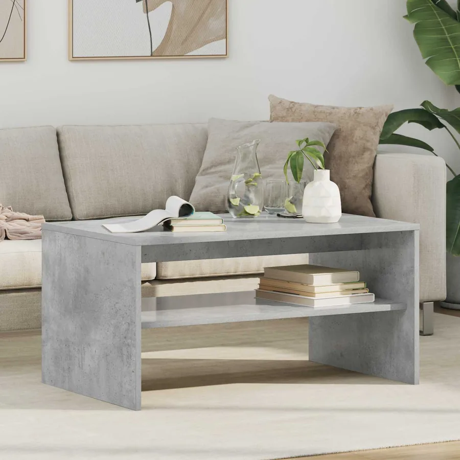 Table basse Gris béton 80 x 50 x 40 cm Bois d'ingénierie