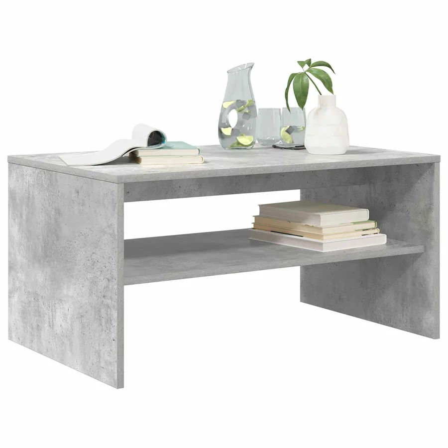 Table basse Gris béton 80 x 50 x 40 cm Bois d'ingénierie - 3