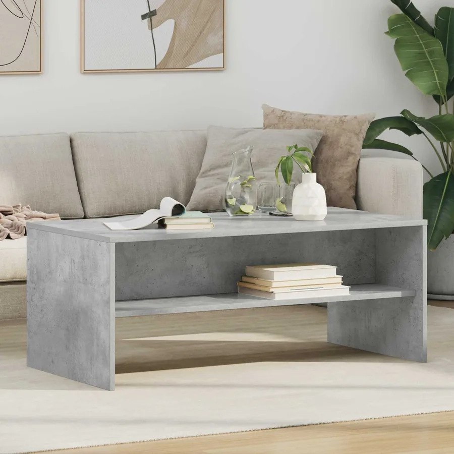 Table basse Gris béton 100 x 50 x 40 cm Bois d'ingénierie