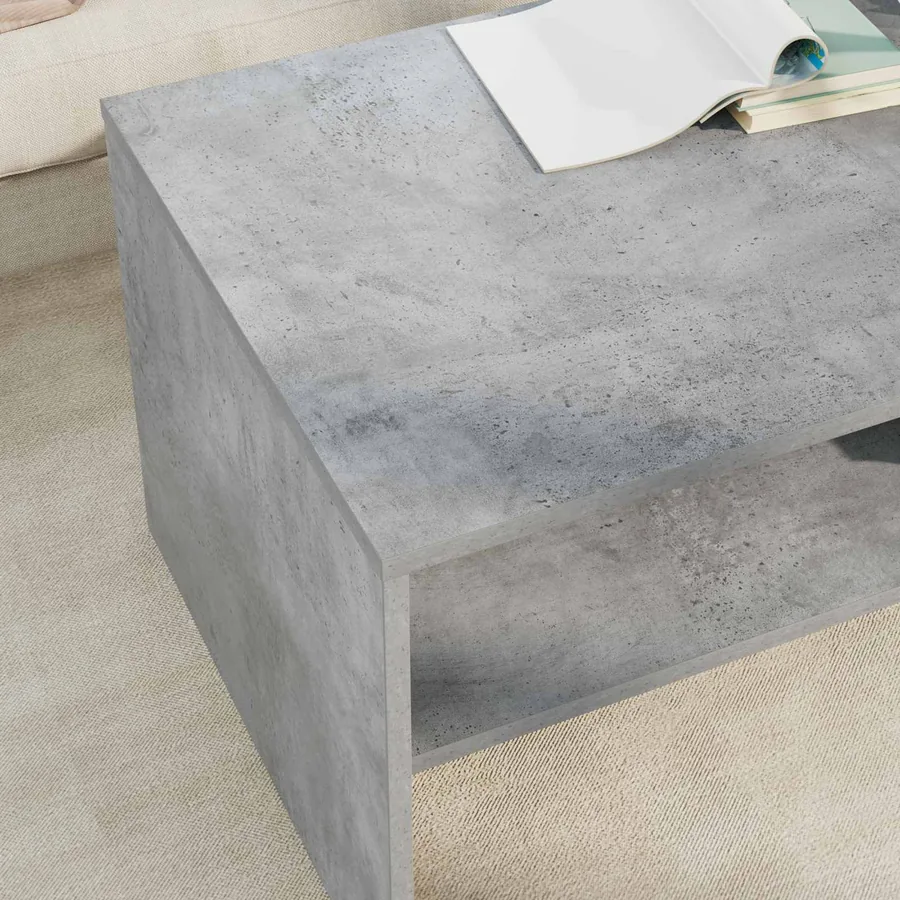Table basse Gris béton 100 x 50 x 40 cm Bois d'ingénierie - 4