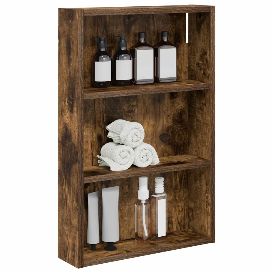 Armoire murale de salle de bain Chêne Fumé 40 x 10 x 60,5 cm - 3
