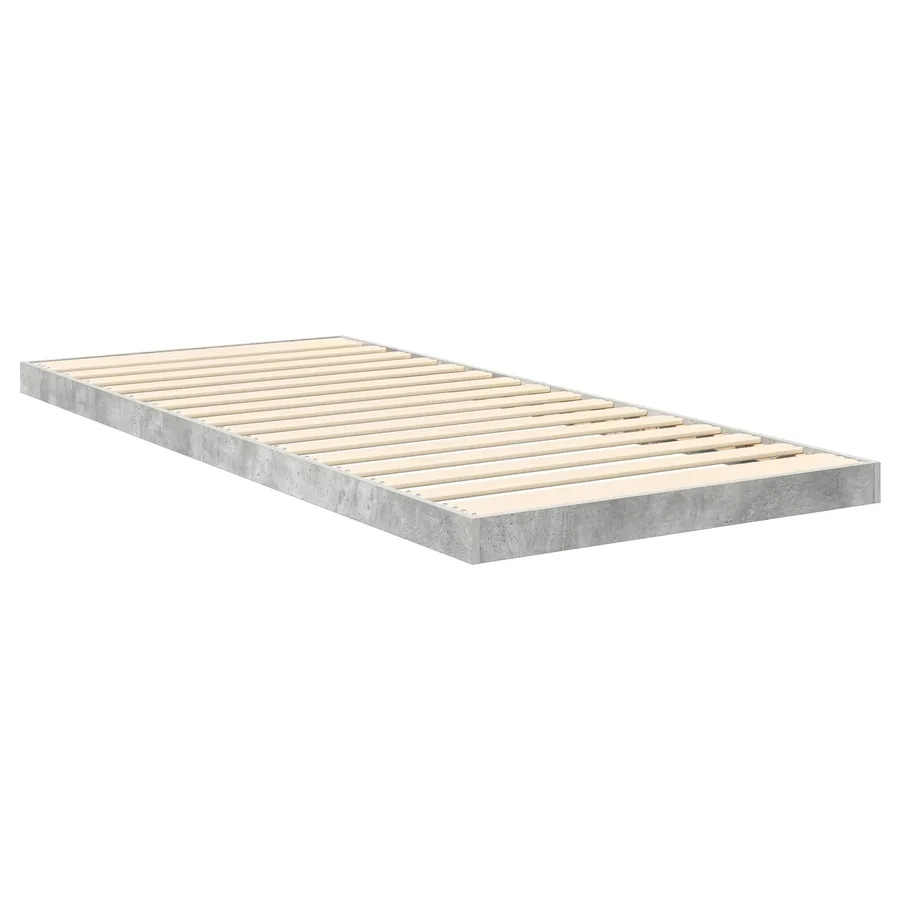 Cadre de lit surélevé Gris béton 80 x 200 cm Bois d'ingénierie - 5