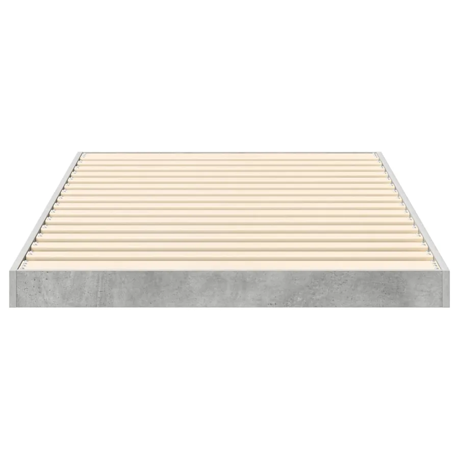 Cadre de lit surélevé Gris béton 80 x 200 cm Bois d'ingénierie - 6