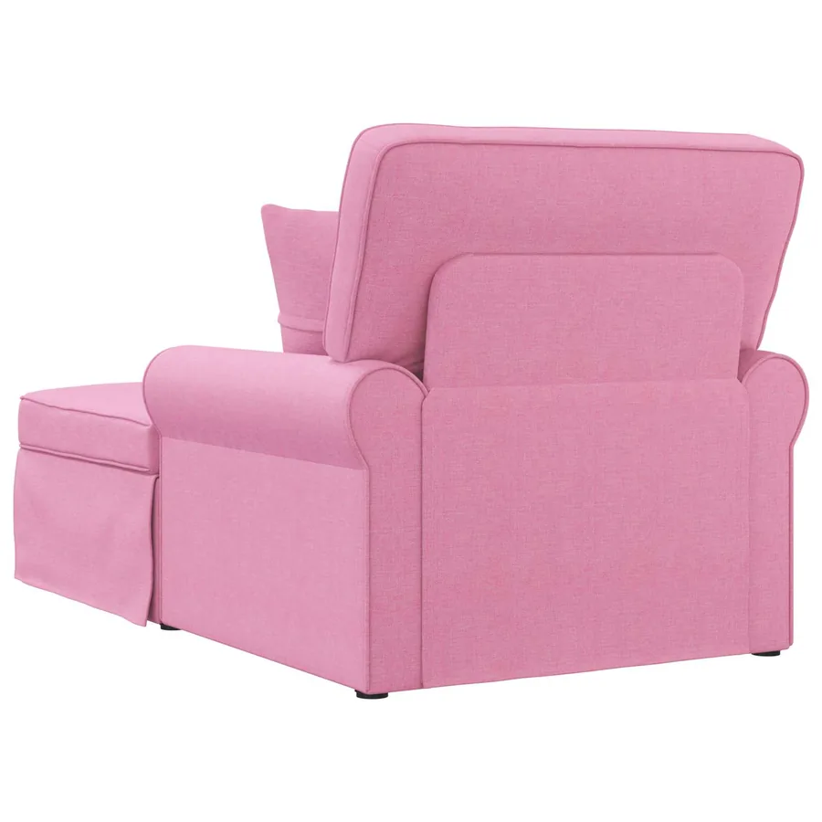 Chaise lounge avec jupe avec coussin 3 pcs Rose tissu - 6