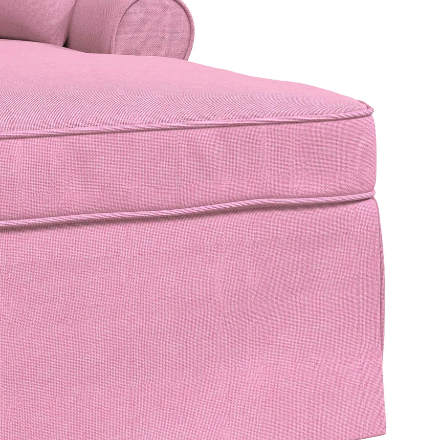 Chaise lounge avec jupe avec coussin 3 pcs Rose tissu - 7