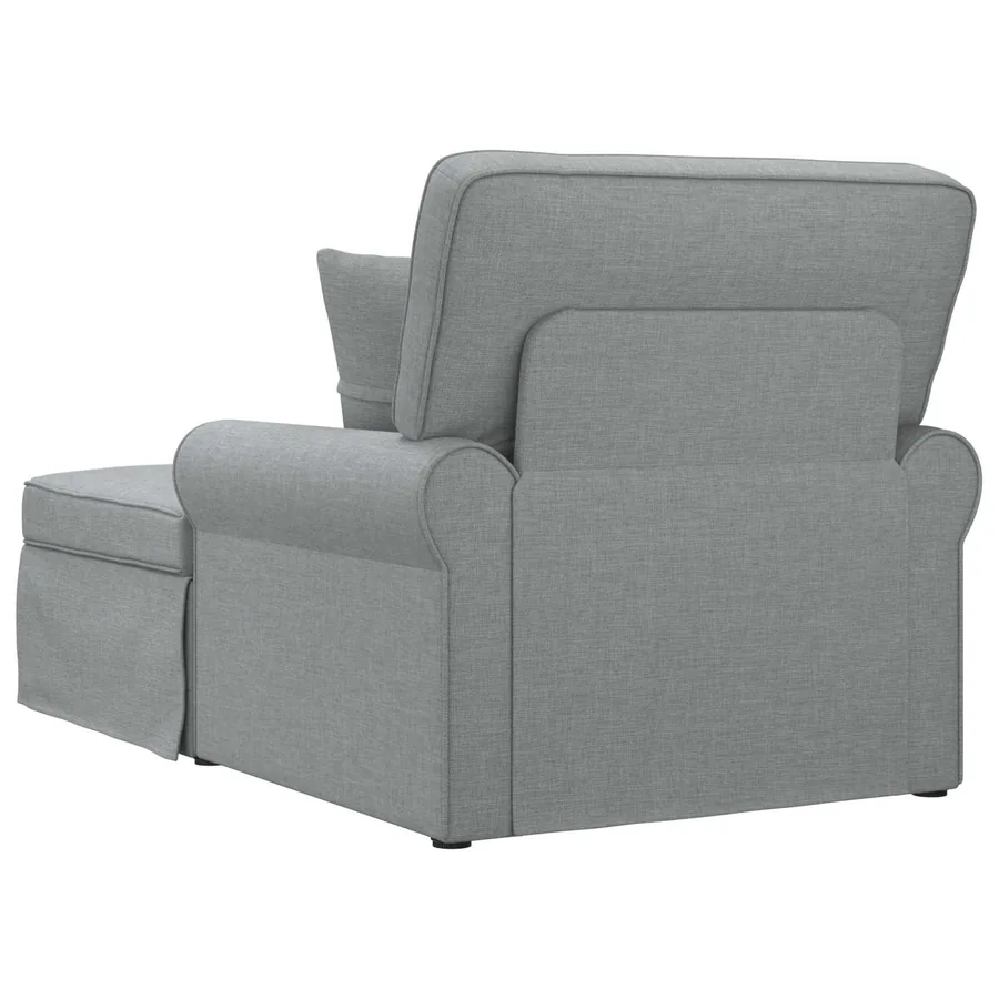 Chaise lounge avec jupe avec coussin 3 pcs Gris clair tissu - 6