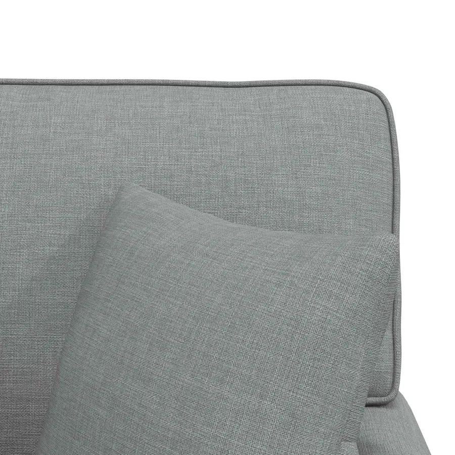 Chaise lounge avec jupe avec coussin 3 pcs Gris clair tissu - 9