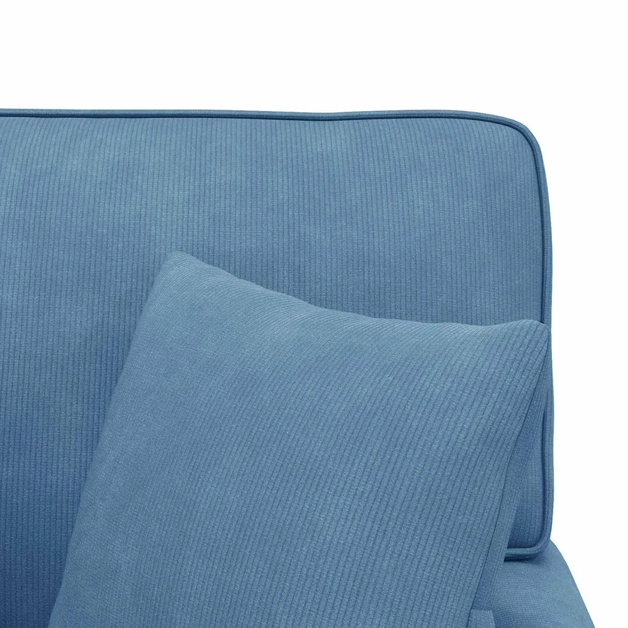 Chaise lounge avec jupe 3 pcs Bleu Tissu en velours côtelé - 9