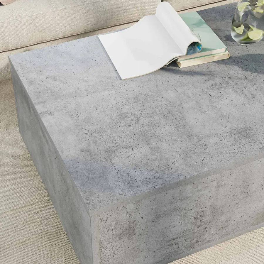 Table basse Gris béton 95 x 55 x 31 cm Bois d'ingénierie - 4