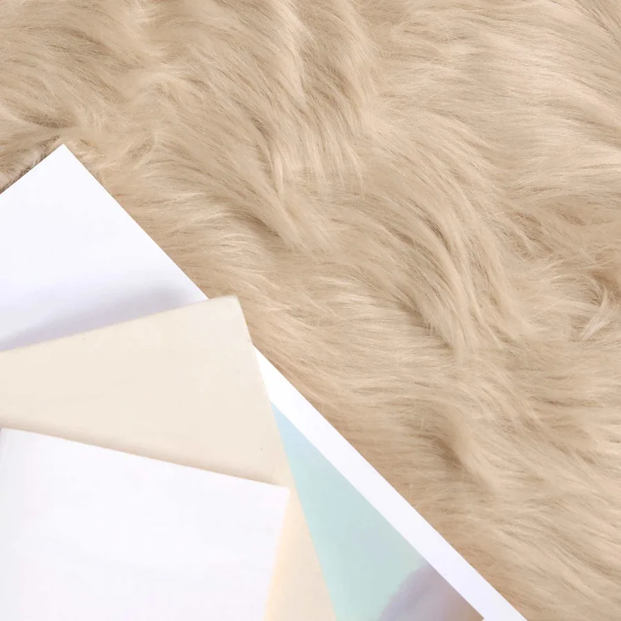 Tapis en fausse TAFALLA Beige Ø 200 cm Polyester - 3