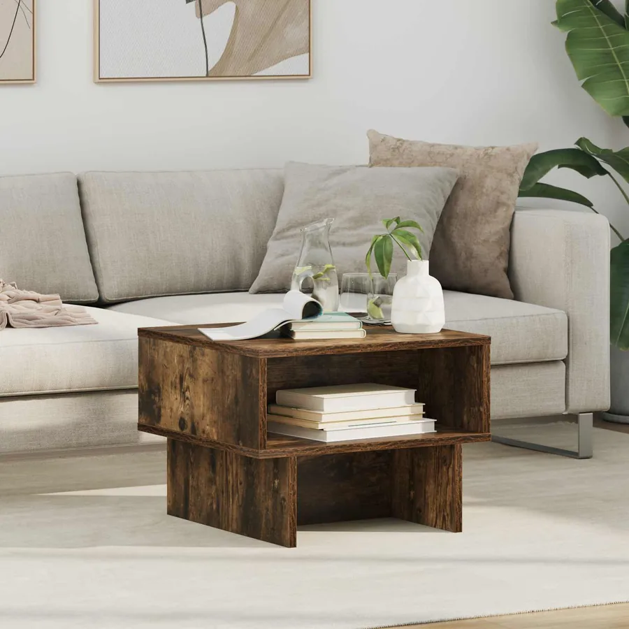 Table basse Chêne fumé 48 x 46 x 35 cm Bois d'ingénierie