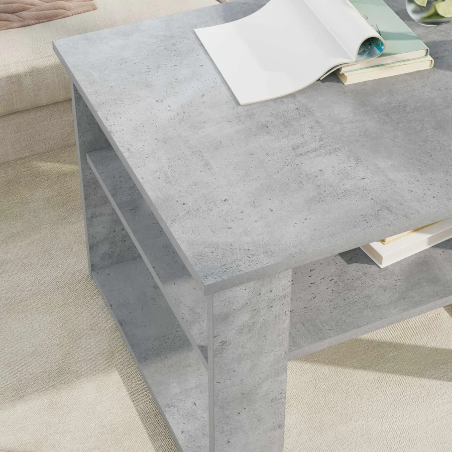 Table basse Gris béton 64 x 54 x 44 cm Bois d'ingénierie - 4