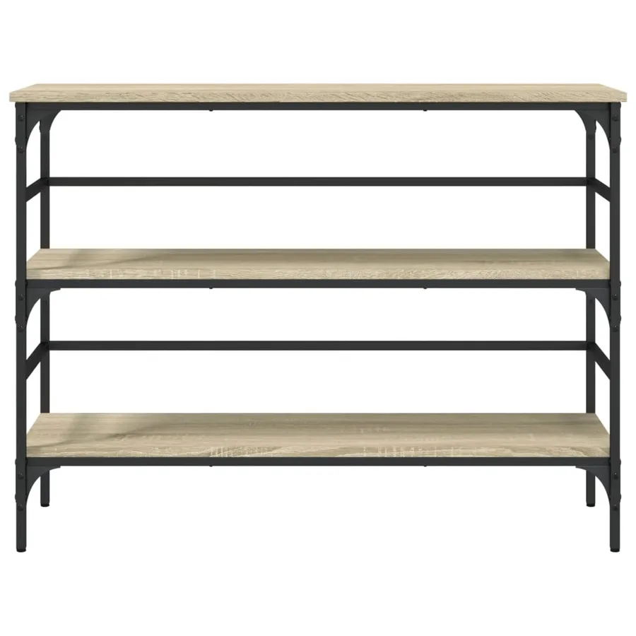 Table console chêne sonoma 100x32x75 cm bois d'ingénierie - 5