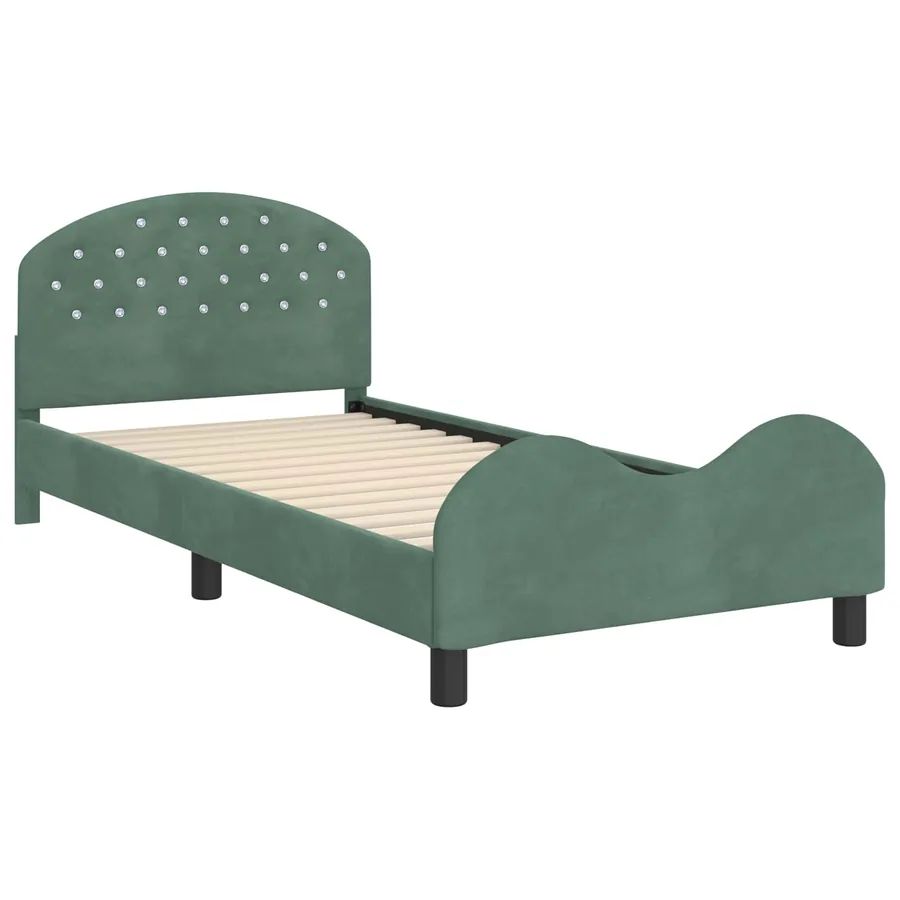 Cadre de lit pour enfants avec tête de lit Vert Mer 90 x 190 cm - 4