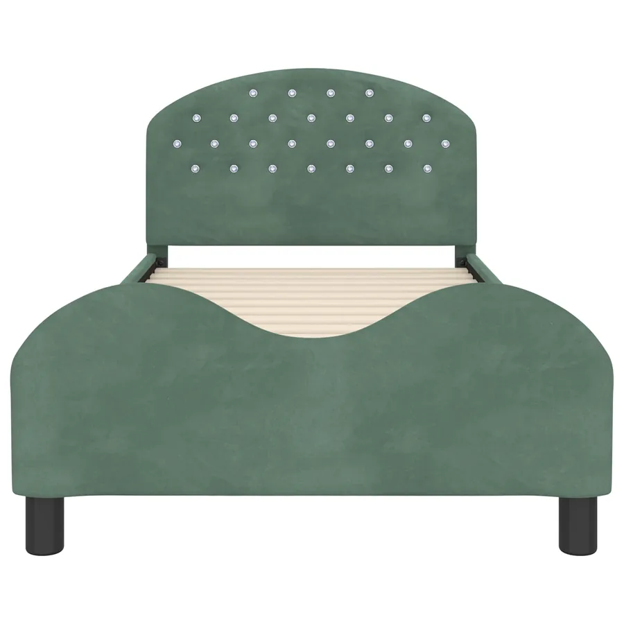 Cadre de lit pour enfants avec tête de lit Vert Mer 90 x 190 cm - 5