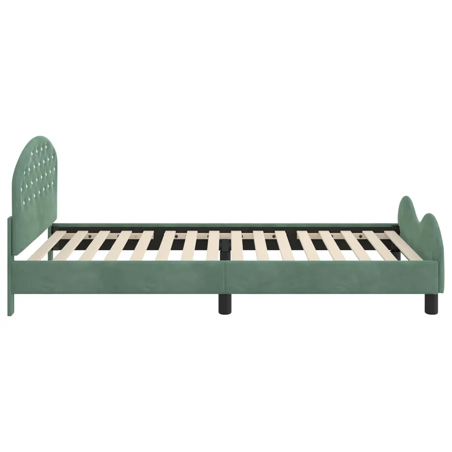 Cadre de lit pour enfants avec tête de lit Vert Mer 90 x 190 cm - 6