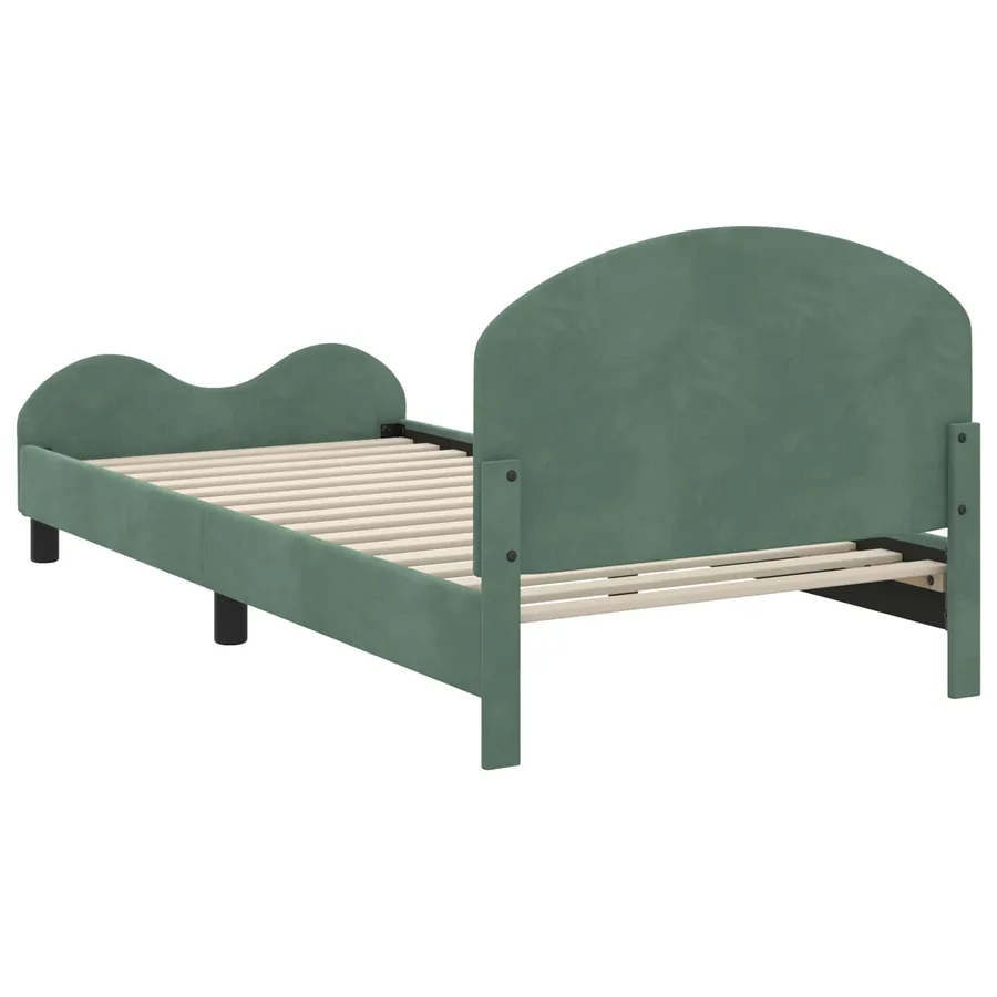 Cadre de lit pour enfants avec tête de lit Vert Mer 90 x 190 cm - 7