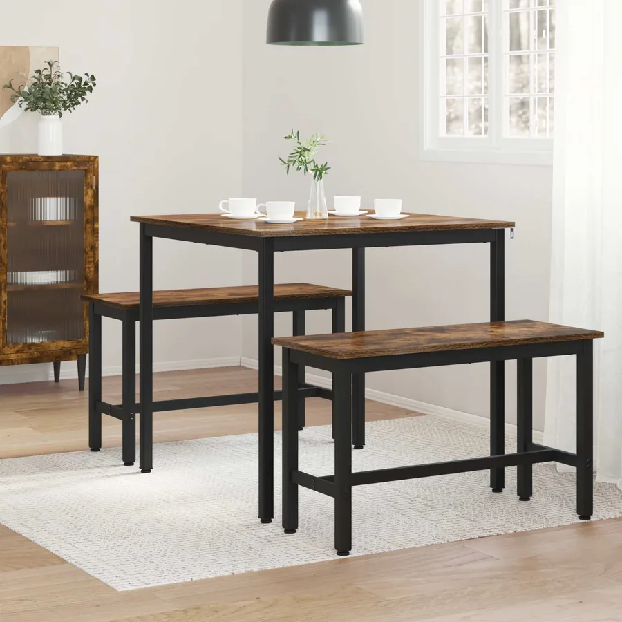 Table de salle à manger / Table de repas 80 x 80 x 75 cm MÉTAL - 4
