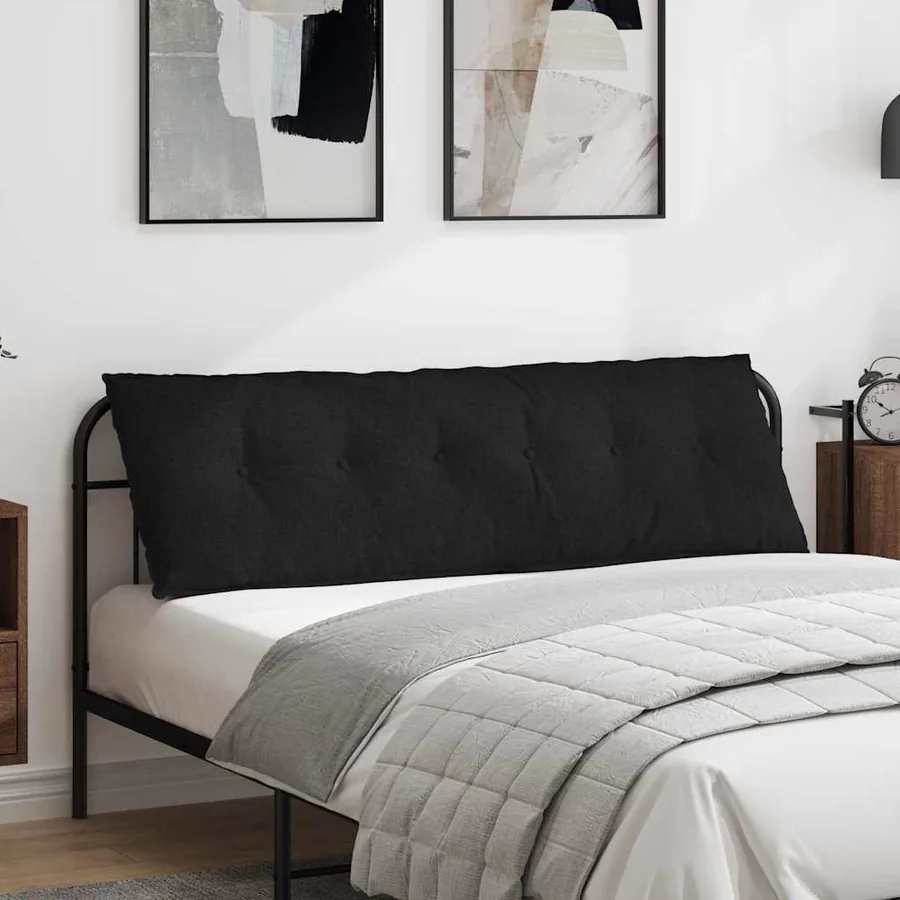 Coussin de Dos Noir 160 x 19 x 50 cm tissu
