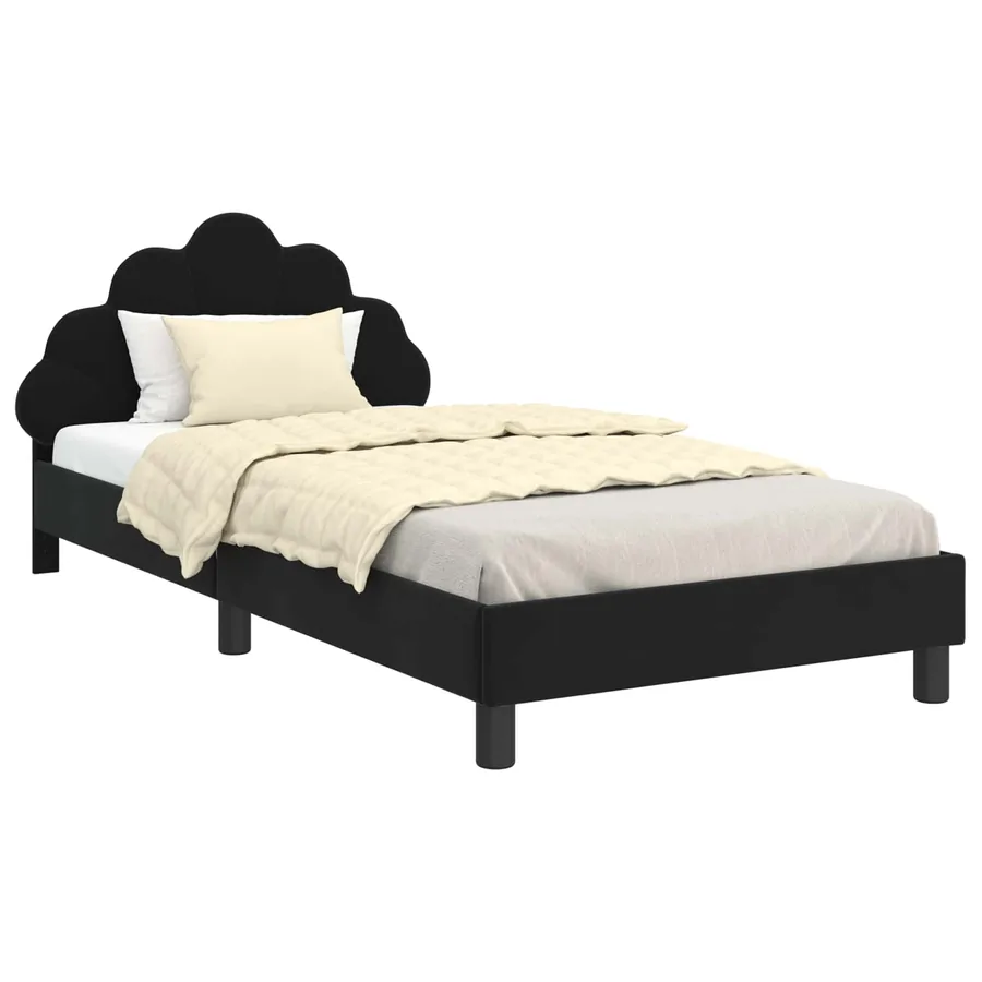 Cadre de lit pour enfants avec tête de lit Noir 80 x 200 cm - 2